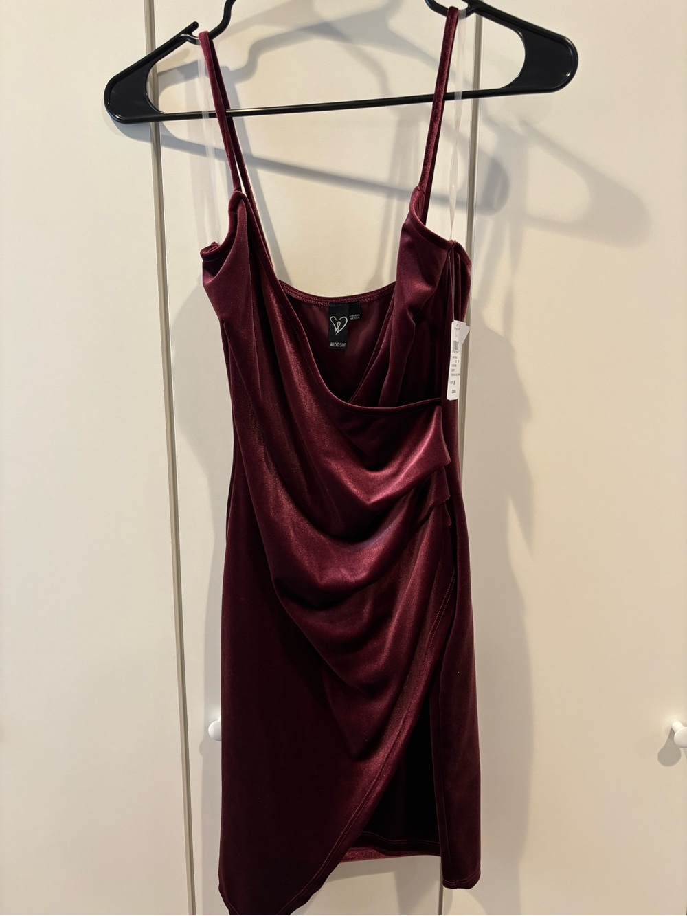 Windsor Wine Velvet Draped Mini Dress